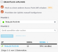UAP Dialog "Drahtlos-Uplinks"
